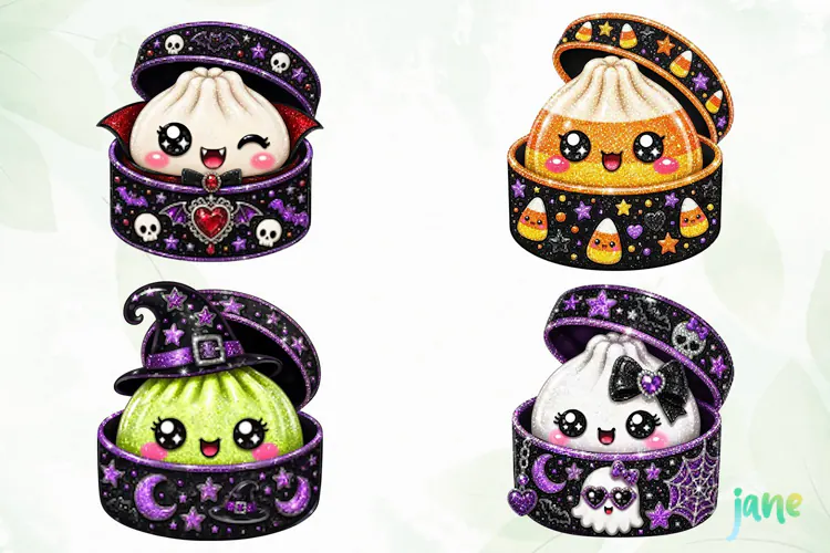 Halloween Glitter Dumplings Clipart