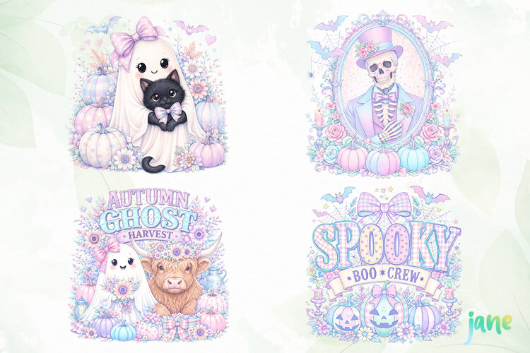 Pastel Halloween Clipart PNG example image 1