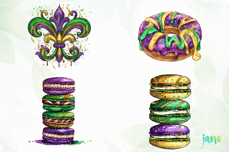 Mardi Gras Watercolor Clipart
