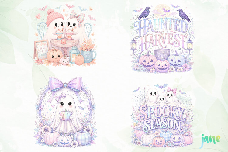 Pastel Halloween Clipart PNG example image 1