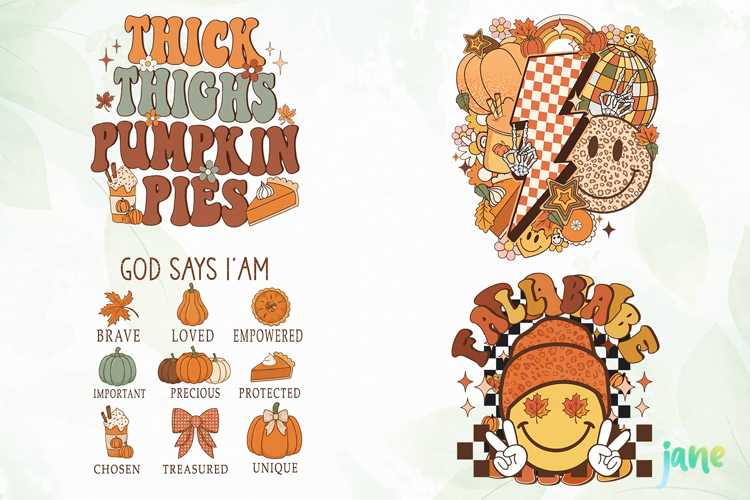 Retro Fall Thanksgiving PNG Clipart