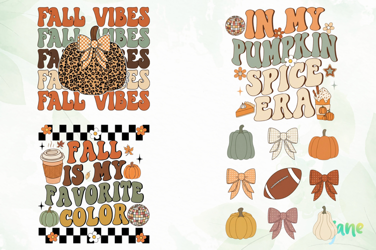 Retro Fall Thanksgiving PNG Clipart
