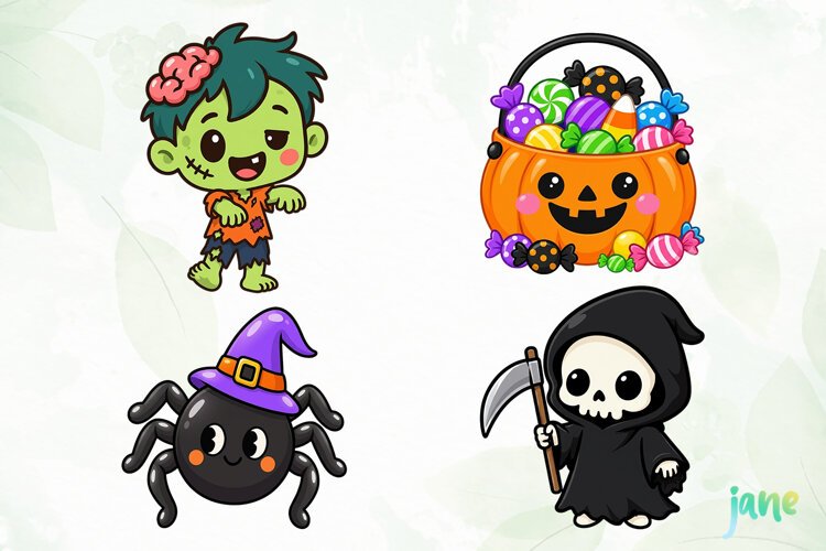 Kawaii Halloween PNG Clipart example image 1