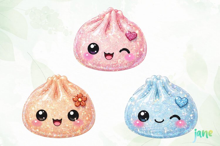 Glitter Dumpling Clipart example image 1