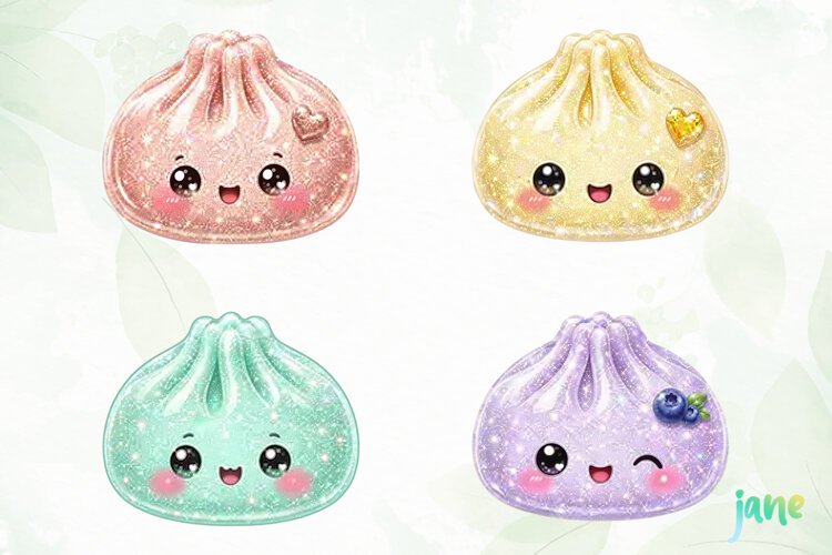 Glitter Dumpling Clipart example image 1