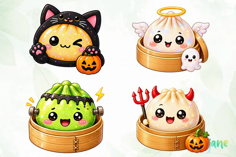 Halloween Glitter Dumplings Clipart