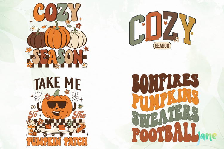 Retro Fall Thanksgiving PNG Clipart