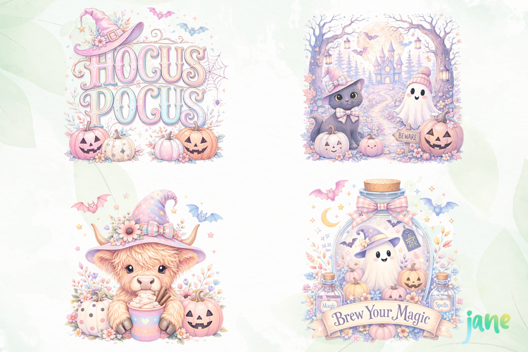 Pastel Halloween Clipart PNG