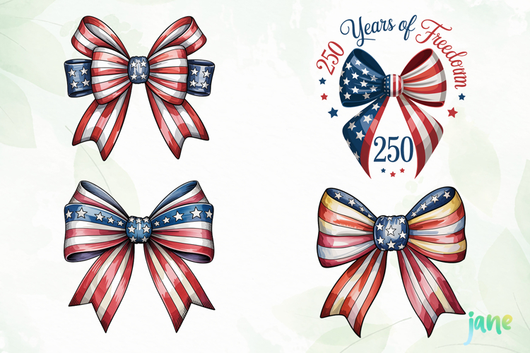 America Bow 4th of July Sublimation