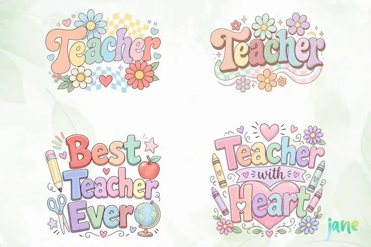 Boho Teacher PNG Clipart