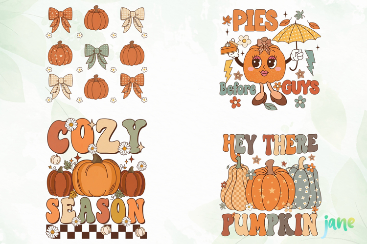 Retro Fall Thanksgiving PNG Clipart