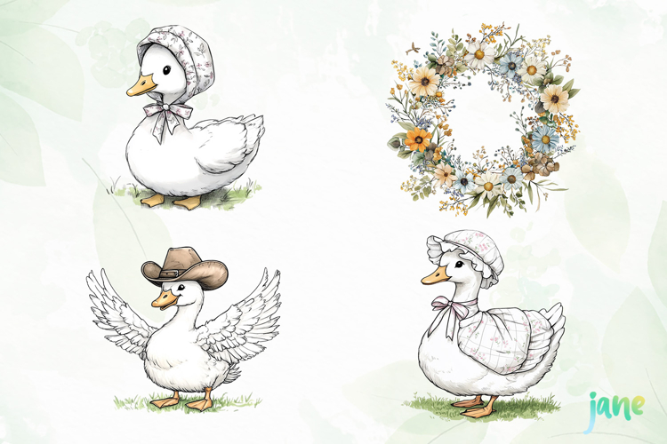Vintage Goose Clipart