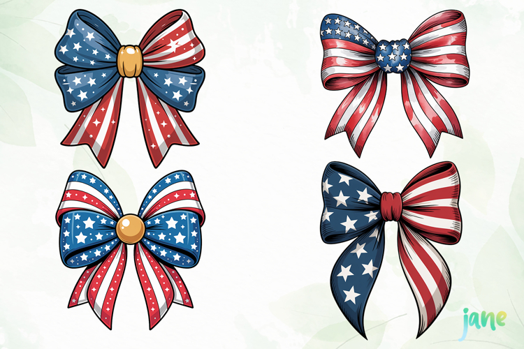 America Bow 4th of July Sublimation