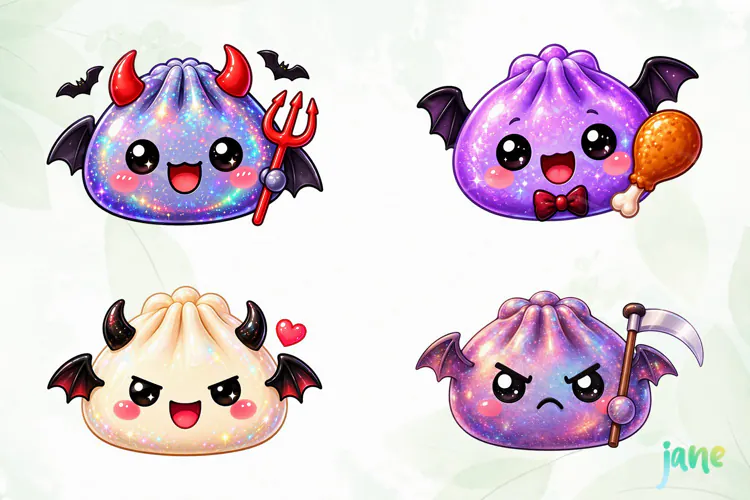 Halloween Glitter Dumplings Clipart