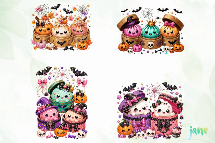Halloween Glitter Dumplings Clipart