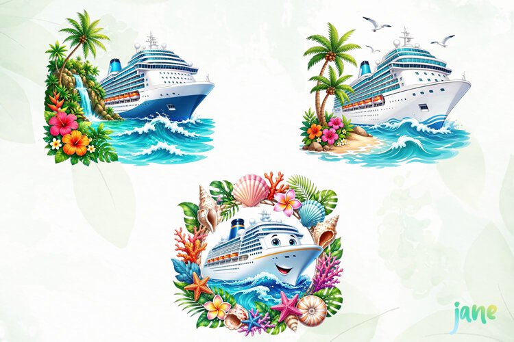 Cruise Ship Clipart example image 1