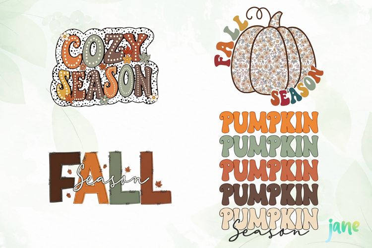 Retro Fall Thanksgiving PNG Clipart