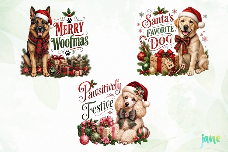 Christmas Dogs PNG Clipart example image 1