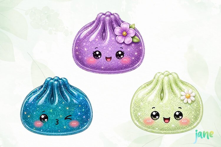 Glitter Dumpling Clipart example image 1