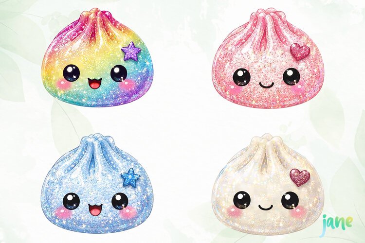 Glitter Dumpling Clipart example image 1