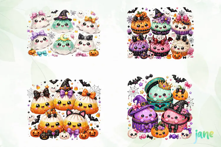 Halloween Glitter Dumplings Clipart
