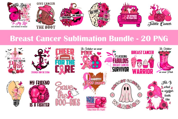 Breast Cancer Sublimation PNG Bundle, Breast Cancer Png (2237720
