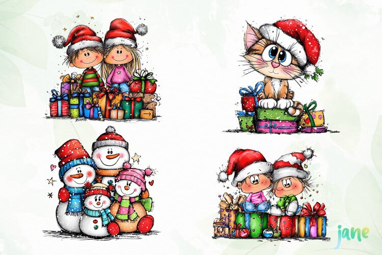 Christmas Characters Clipart example image 1