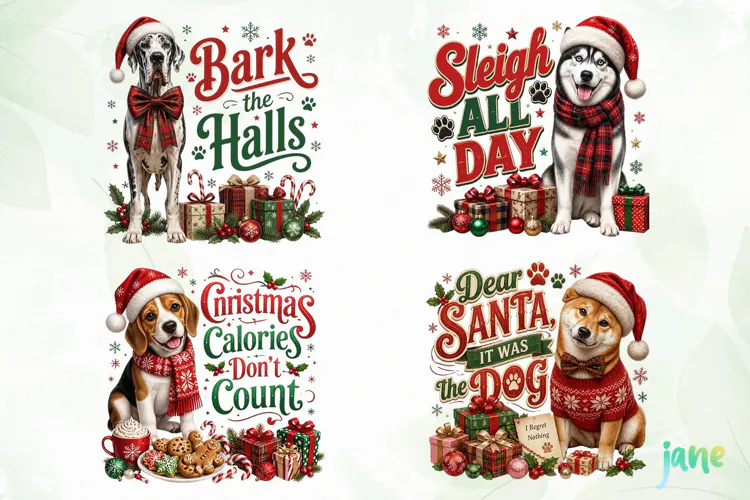 Christmas Dogs PNG Clipart