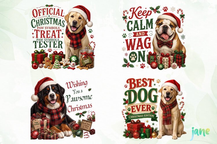Christmas Dogs PNG Clipart example image 1