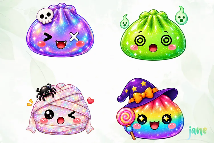Halloween Glitter Dumplings Clipart
