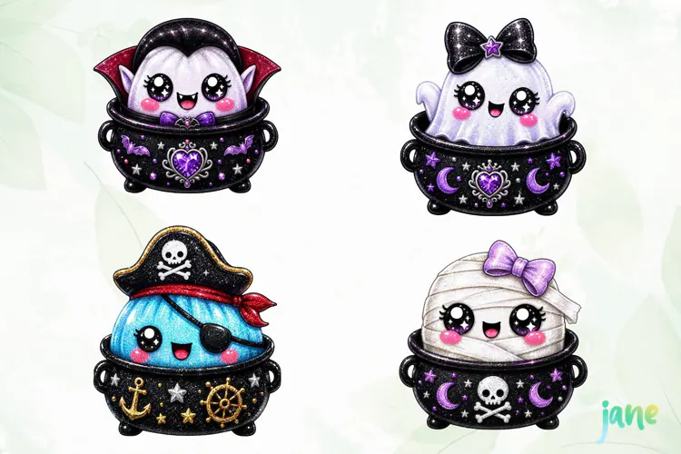 Halloween Glitter Dumplings Clipart