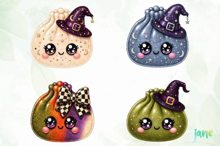 Halloween Glitter Dumplings Clipart