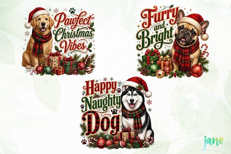 Christmas Dogs PNG Clipart example image 1