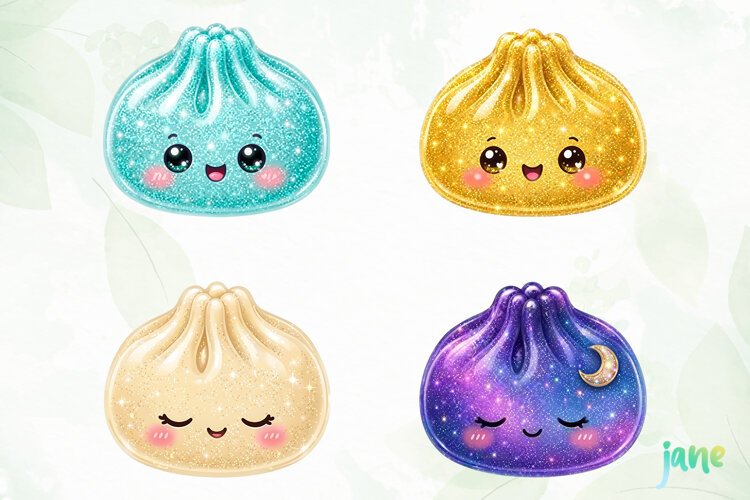 Glitter Dumpling Clipart example image 1