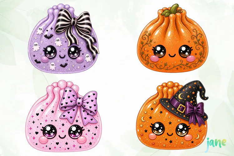 Halloween Glitter Dumplings Clipart
