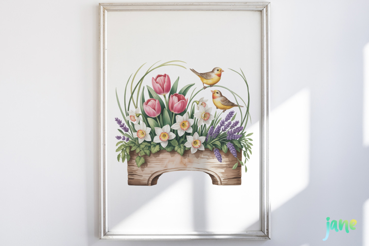 Watercolor Spring Flowers Clipart