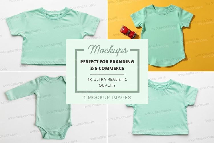 Mockup: collection of baby clothes