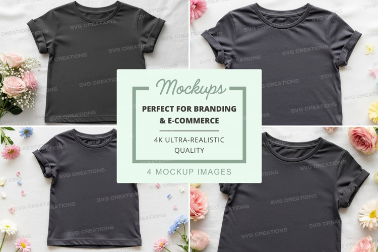 Mockup: collection of blank t-shirts