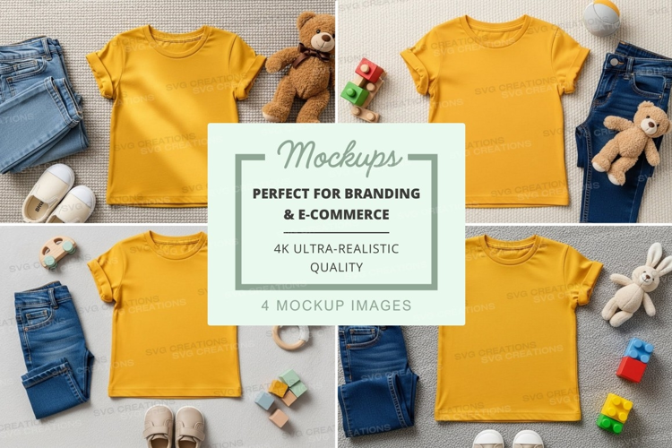 Mockup: children's clothing and toys