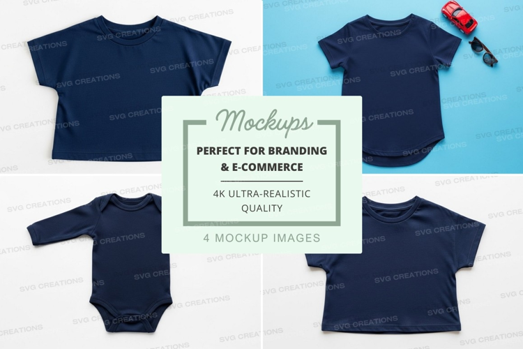 Mockup collection of baby clothing