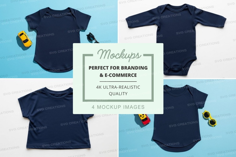 Mockup of baby and toddler clothing