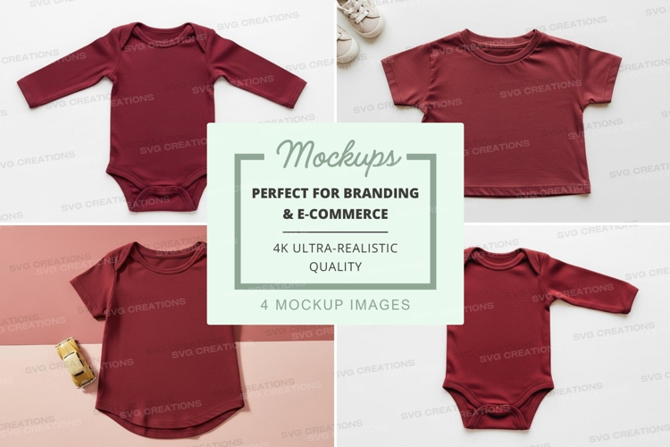 Mockup: baby bodysuits collection