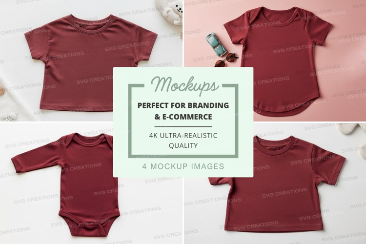 Mockup collection of baby clothes