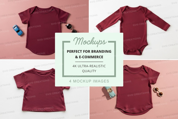 Mockup: collection of baby clothes