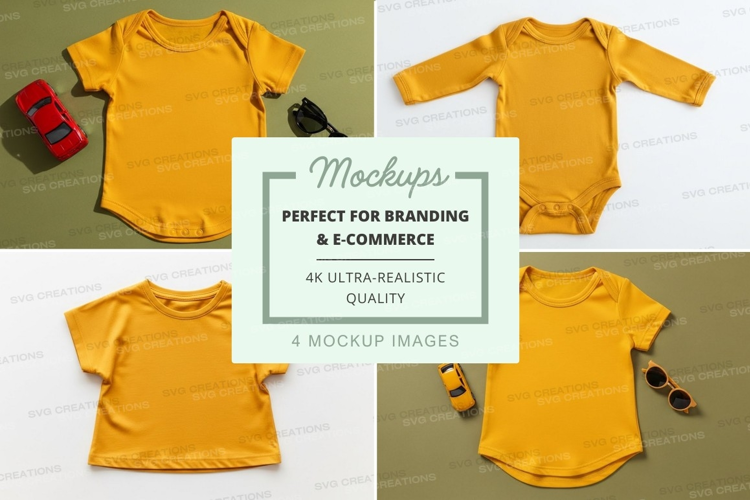 Mockup collection of baby clothes