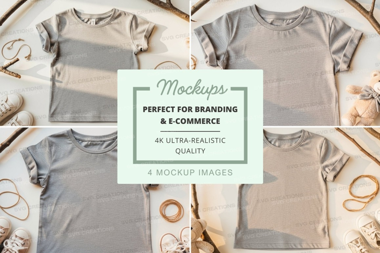 Mockup of grey t-shirts
