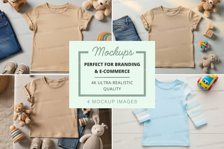 Mockup: children's clothing and toys