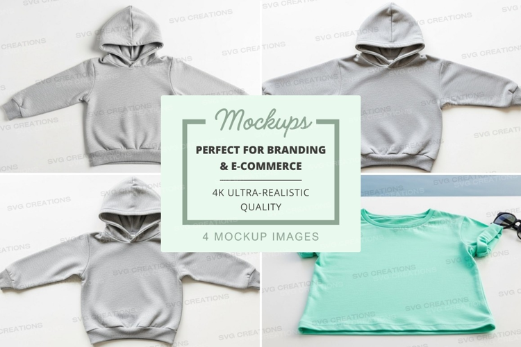Mockup: collection of hoodies and t-shirts