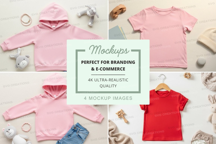 Mockup of kids' clothing and accessories