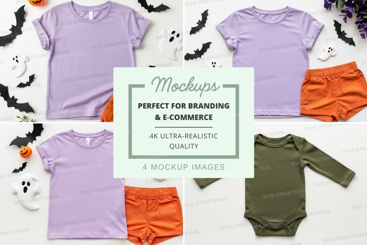 Halloween themed kids' clothing mockup